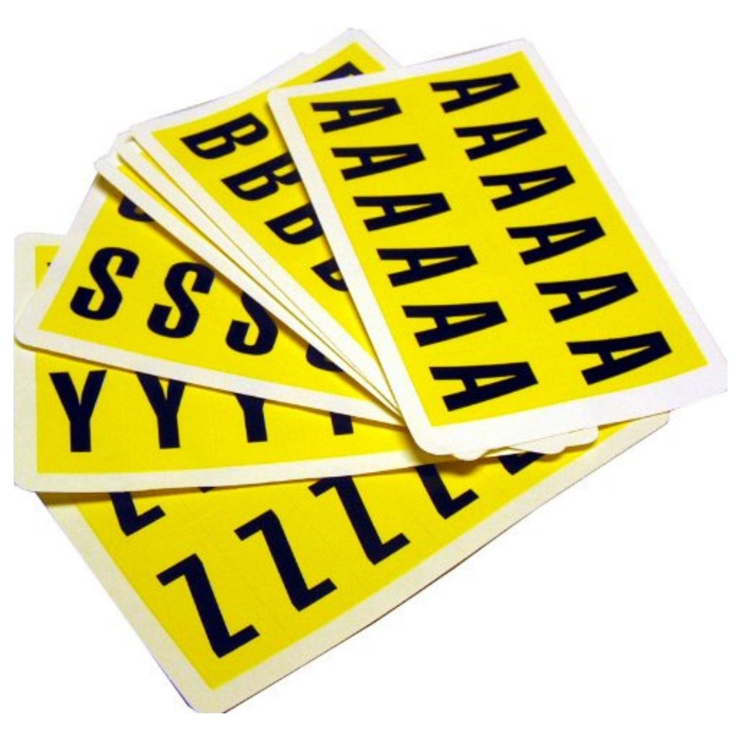Self-Adhesive Labels Numbers 0-9- Easy Warehouse Identification, Clean Peel - Leaves No Residue, Each Card is 21mm High X 38mm Wide - Yellow