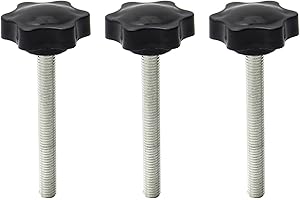 MroMax 3PCS M8x70mm Star Handle Knob Thread Replacement Tightening Screw Quick Disassembly Replacement Parts Clamping Handle Grip Screw Knob Black