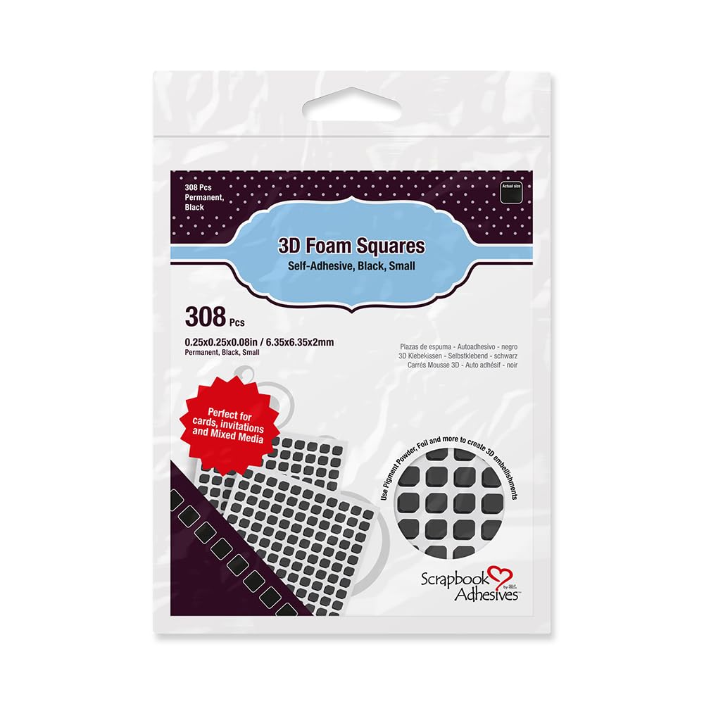 SCRAPBOOK ADHESIVES BY 3L 3D Foam Squares Black