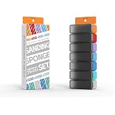 DSPIAE New Washable Sponge Sandpaper Set with Storage Box, 42 Pieces, 400-2000 Grit, 75x25mm, 3mm-10mm Thick