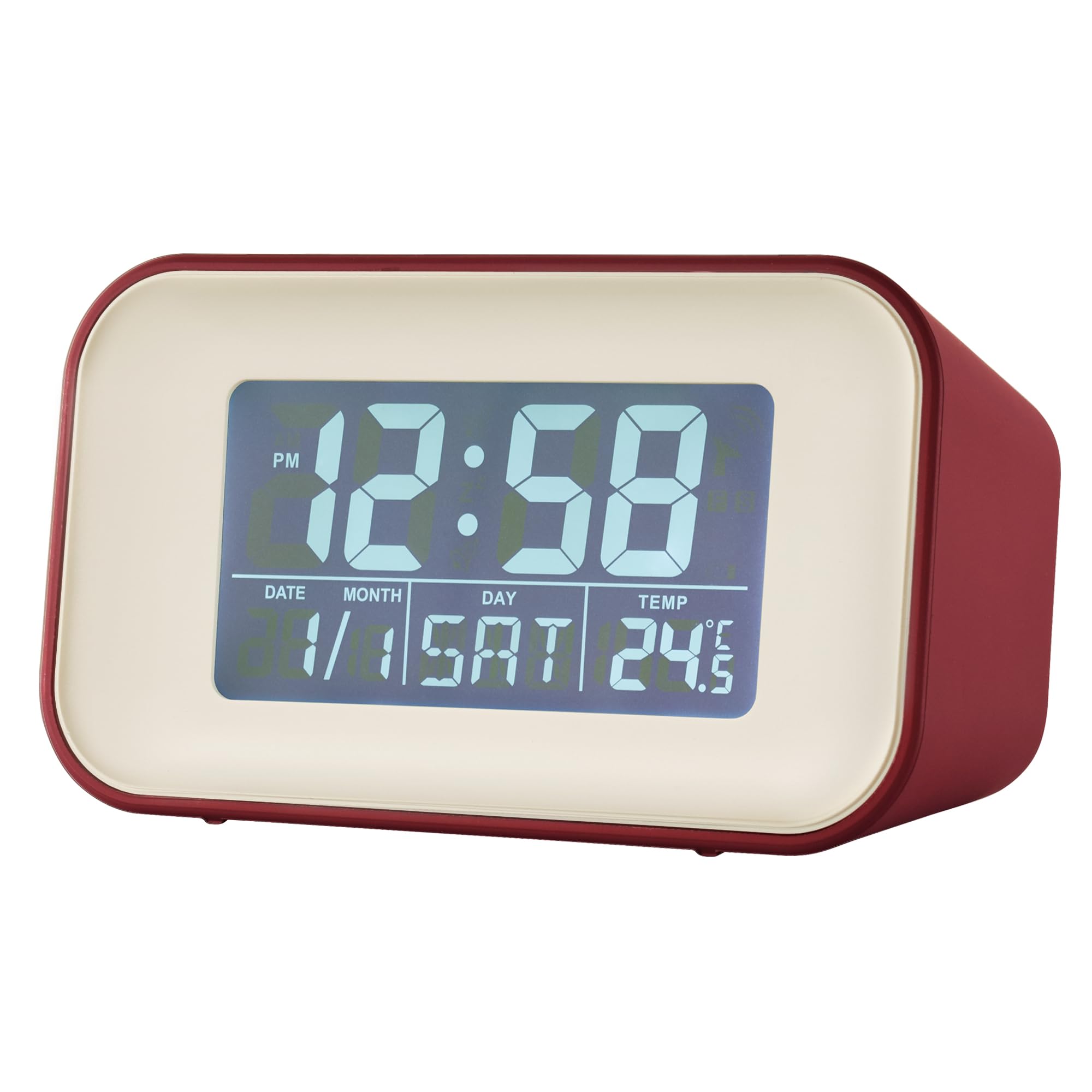 Acctim 15864 Alta red alarm clock with indoor temperature