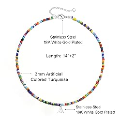 Yoosteel Beaded Initial Necklaces for Women