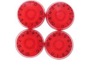 XIYANGJUAN Red Electric Guitar Knobs Speed Volume Tone Control Knob for Epiphone Les Paul LP Style Electric Guitar Parts Replacement Set of 4Pcs (Red-Black Word)