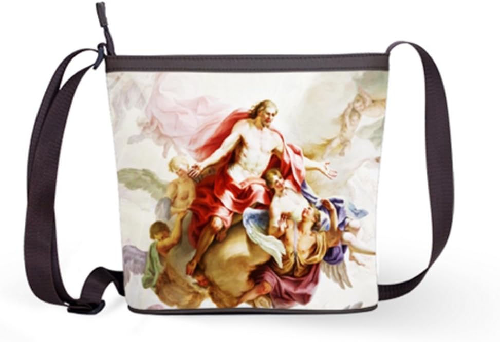 Female fabric Popular Shoulder Bags Crossbody Bags Sling Bag with Beautiful Religious Fresco Print
