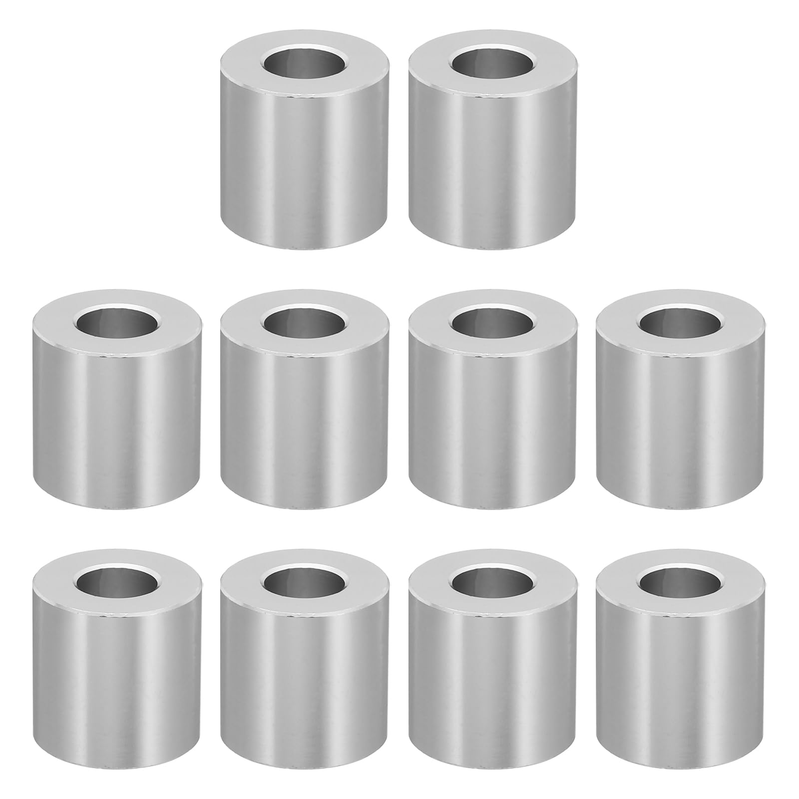 PATIKIL M12 Aluminum Spacers, 10 Pcs Metal Spacer Aluminum M12 X1"OD X1"L Aluminum Spacer Screw Standoff Round for 1/2" or M12 Screw Bolts, Silvery