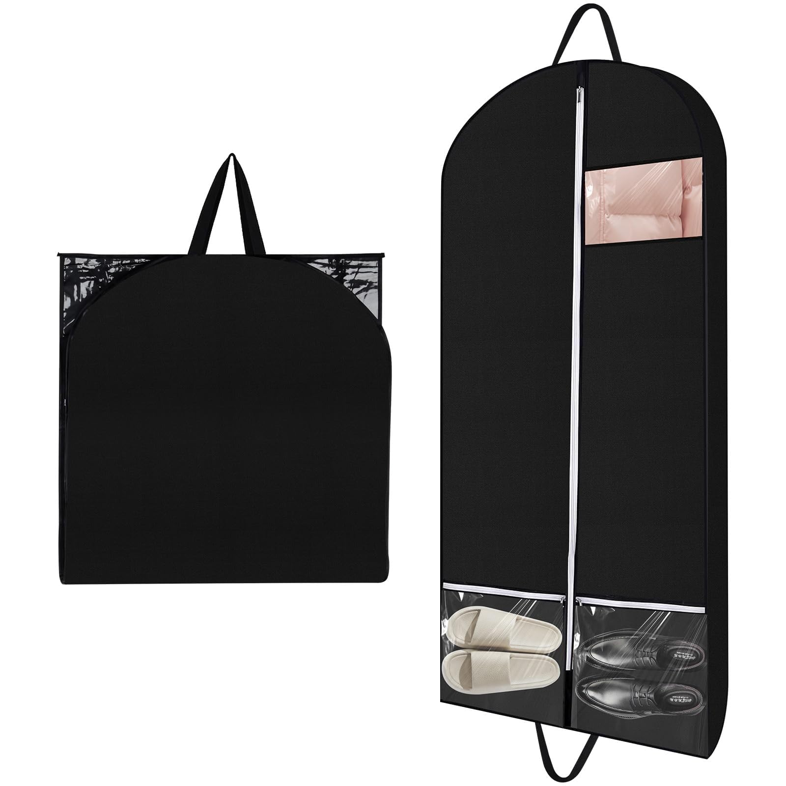 Long Clothes Covers Clothes Storage Bag PEVA Clothes Cover Bag with Zip (58 x 128 cm), Waterproof, Anti-Mite, Breathable for Storage and Travel