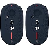 WEIBISS 2Pcs Silicone Key Fob Cover Case Keyless Holder for Mercedes Benz EQS, EQE, S580, S500, C300, C Class, S Class, G Class, E Class, Black