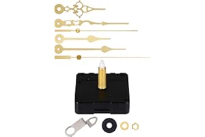 WinTaim Upgrade Your DIY Clock Project with Long Shaft Silent Clock Mechanisms - Perfect for Thick Panels! Get Inspired and Create a Stylish Timepiece at Home (32mm Shaft, Gold Hands)