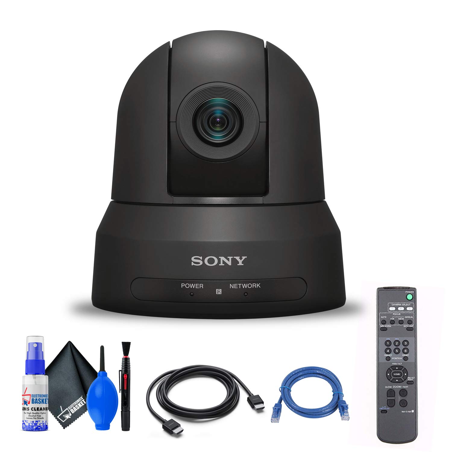 Sony SRG-X400 1080p PTZ Camera with HDMI, IP & 3G-SDI Output (SRG-X400) + Ethernet Cable + Cleaning 