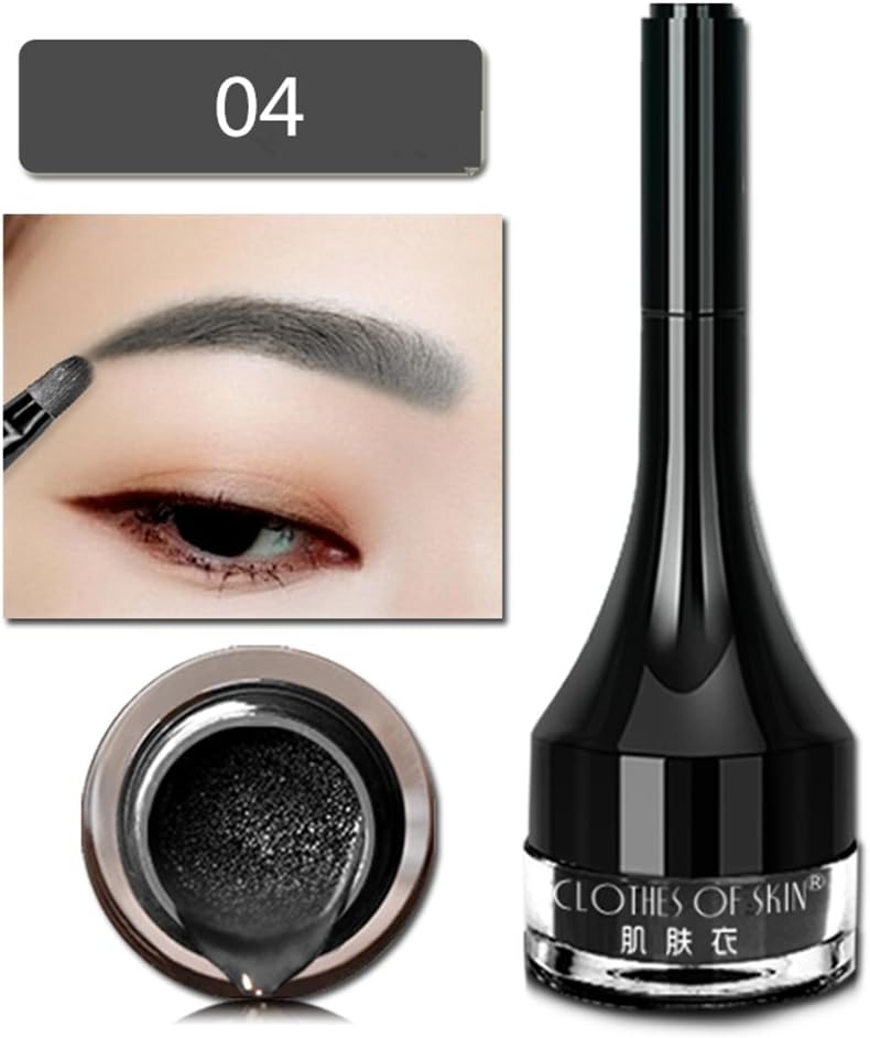 Air Cushion Eyebrow Tattoo Gel, Moreauty Eyebrow Enhancer Microcarving Eyebrow Tint Make Up Kit With Brushes(Black Grey)