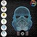 3D Optical Illusion Night Light - 7 LED Color Changing Lamp - Cool Soft Light Safe For Kids - Solution For Nightmares - Star Wars Storm Trooper