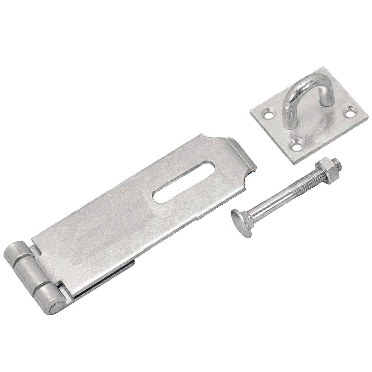 Merriway BH07249 Safety Hasp & Staple Heavy Duty Galvanised Steel 230 x58mm (9 inch x 2.3/8 inch), Silver Tone