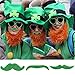 OULII Green Mustache Beard Self Adhesive Fake Mustache Costume St. Patrick's Day Accessories for Party Supplies 48 PCS
