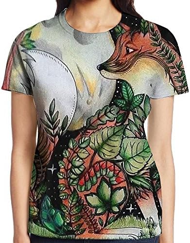 MEI WUD Foxhound Womens fallow T-Shirt Lifelike Short Sleeve Tee Shirt Sports Shirts