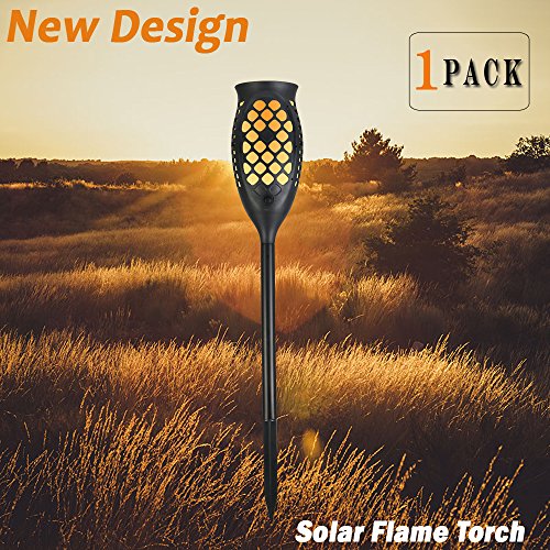 Juhefa Solar Lights Outdoor, Dancing Flickering Flames Torches Lights Lantern with Waterproof Wireless Security Auto On/Off Dusk to Dawn for Landscape Garden Patio Pathway Yard Deck (1 Pack) - Thumbnail 7