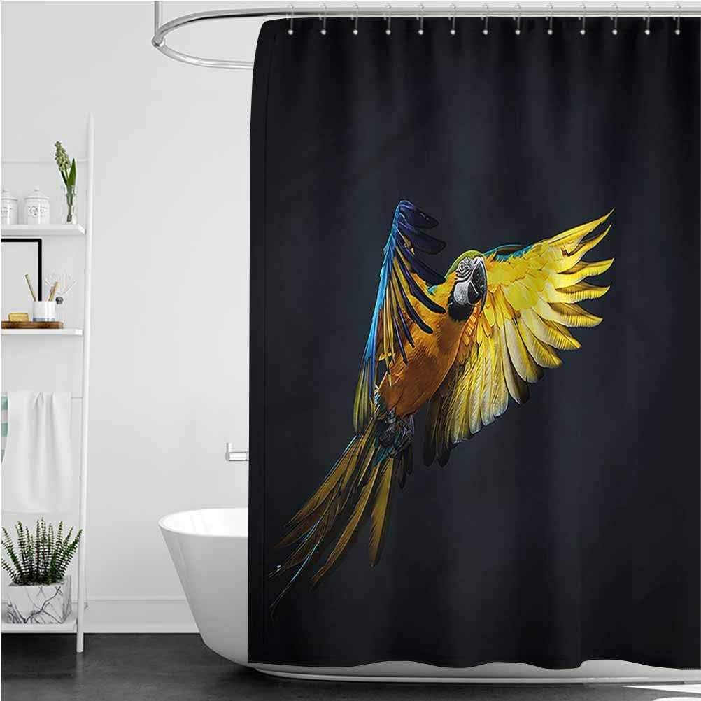 Bird Shower Curtains in Bath Flying Parrot Colorful Wings