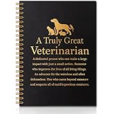 QYUVK Truly Great Veterinarian Gold Foil Hardcover 160 Pages Blank Spiral Notebooks, Veterinarian Office Journal, Appreciation Gifts for Veterinary Nurse Vet Assistant, Vet School Graduation Gifts