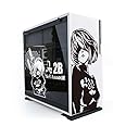 NieR:Automata Decor Stickers for PC Case,Anime Vinly Decal for ATX MId Tower Gaming Computer Skin,Waterproof Easy Removable Hollow Out Sticker (Black and White)