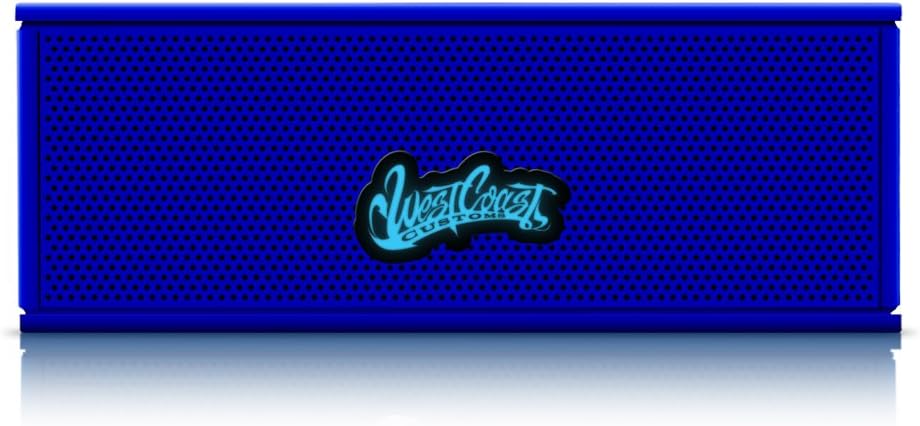 West Coast Customs Portable Wireless Bluetooth Speaker. Built in speakerphone and 8Hr Battery. (Blue)