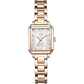 CILOA Watches for Women Small Vintage Rectangular Case Roman Numeral Dial Stainless Steel Bracelet Water Resistant Adjustable