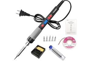 ILIBILIB Soldering Iron Kit, 90W Digital Display Soldering Welding Kit with Ceramic Heater, 10 in 1 Adjustable Temperature 356°F-932°F, Soldering Kit for Jewelry, Metal, Electronic, DIY, Portable