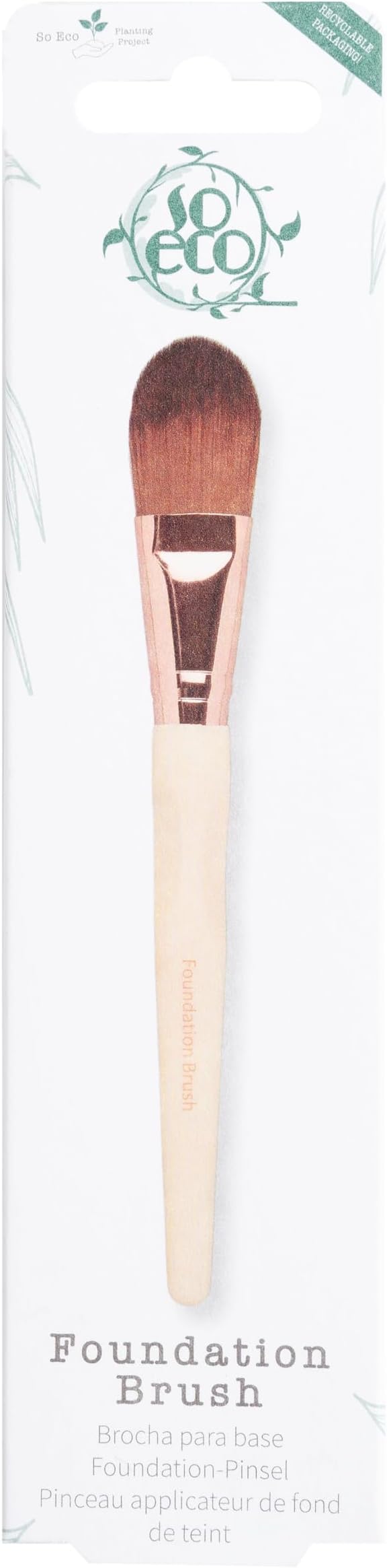So Eco Foundation Brush Flat Vegan Makeup Tool Bamboo Handle Liquid Cream