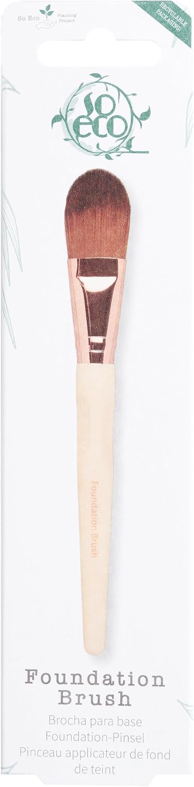 So Eco Foundation Brush Flat Vegan Makeup Tool Bamboo Handle Liquid Cream