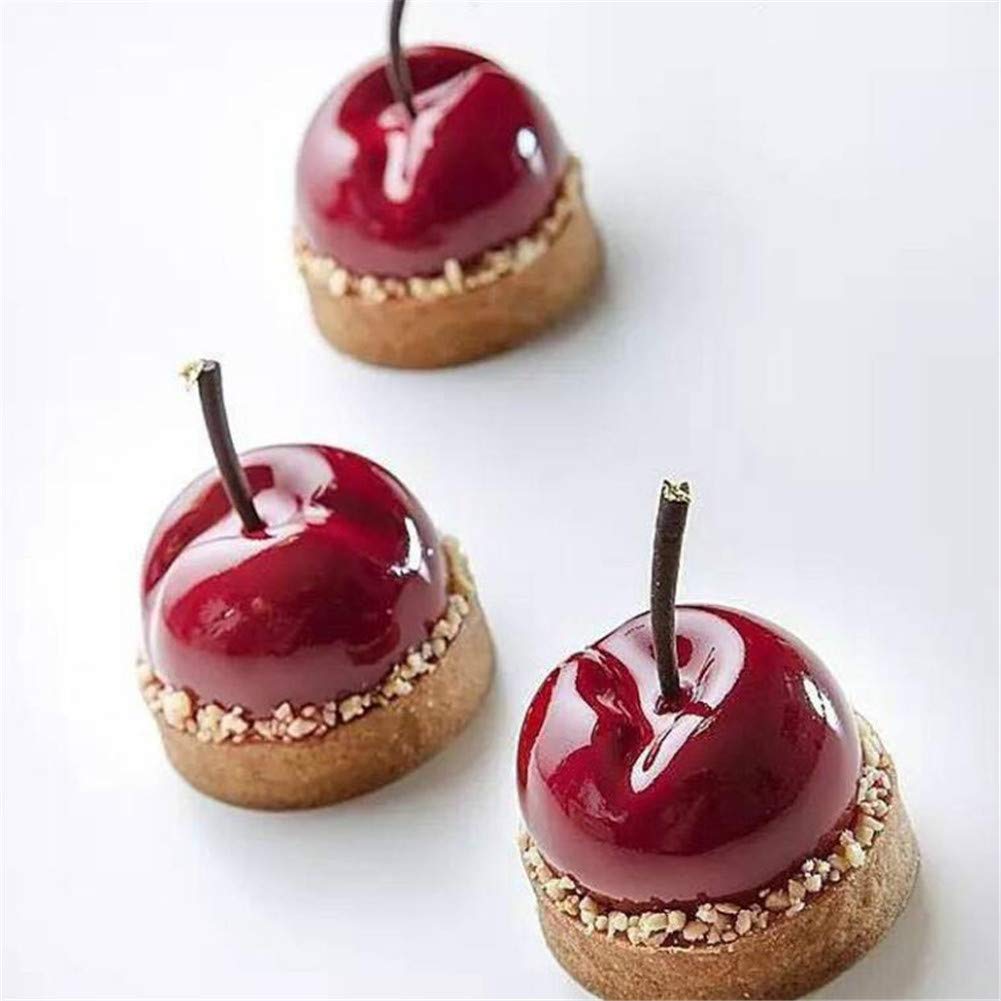 2 Piezas 3D Fruta Manzana Pera Cereza Limón Pastel Silicona Moldes ...