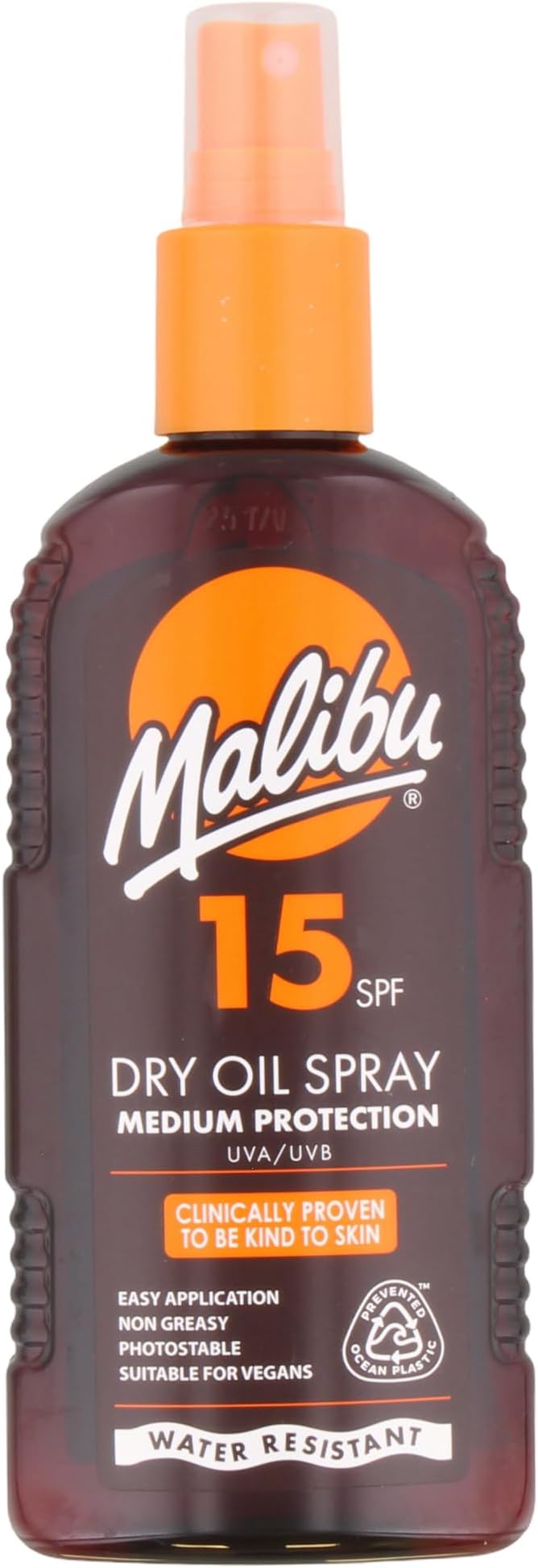 Malibu Sun SPF 15 Dry Oil Spray Tanning Moisturising Body Mist 200ml