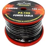 Absolute P4100BK 4 Gauge 100ft Spool Power Wire Cable (Black)