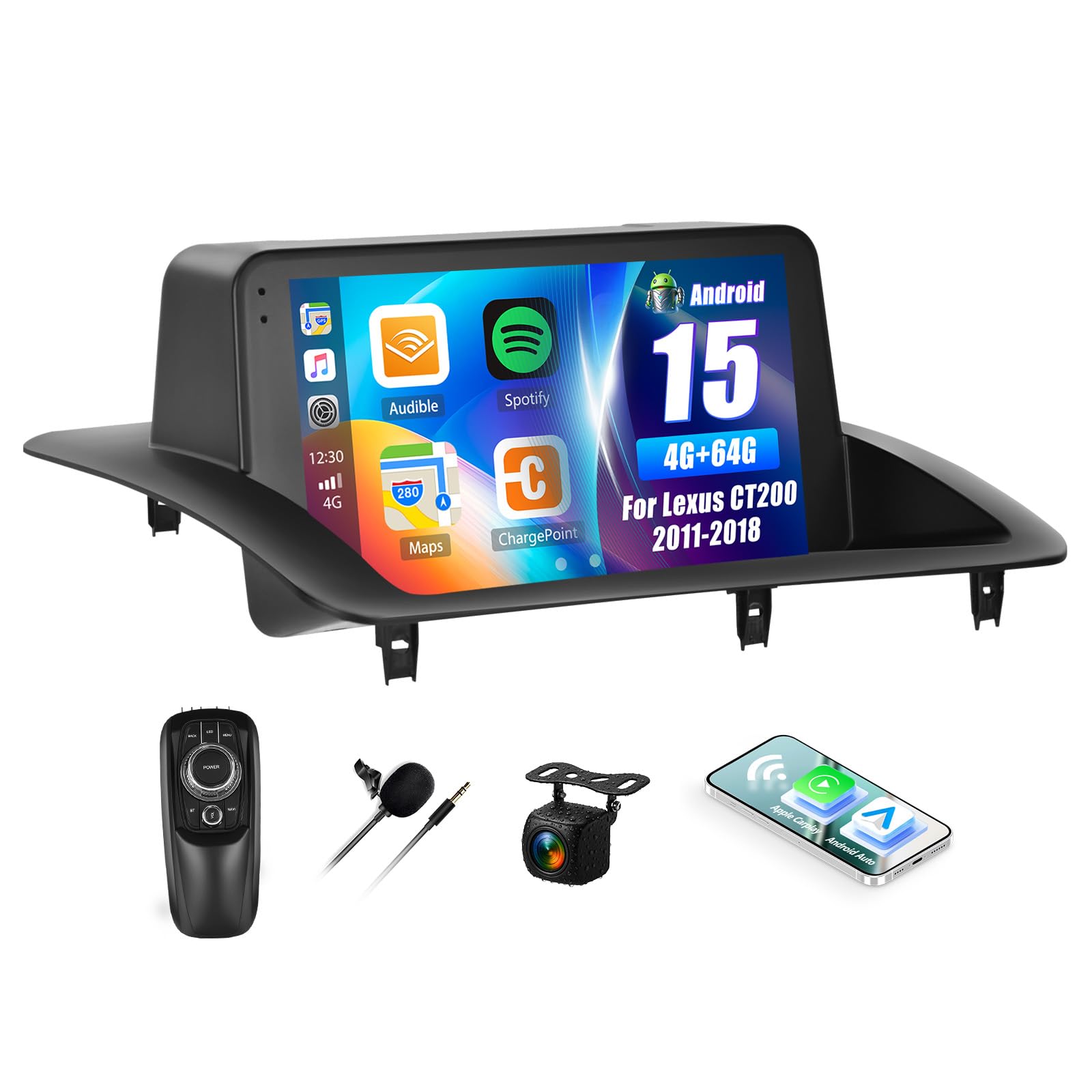 Photo 1 of 4G+64G Android Car Stereo for Lexus CT200 2011 2012 2013 2014 2015 2016 2017 2018 with Wireless Carplay Android Auto 9 Inch Touch Screen Head Unit Replacement Backup Camera WiFi GPS RDS Bluetooth