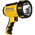 BIGSUN E1 Rechargeable Spotlight, 1000000 Lumens LED Flashlight,Side 50W Work Lamp with Stand,10000mAh Battery, IP55 Water-Resistance, Handheld Large Spot Light for Outdoor, Car, Boat
