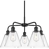 Innovations Lighting 516-5CR-BK-GBC-82 Downtown Urban Five Light Chandelier Chandelier Matte Black