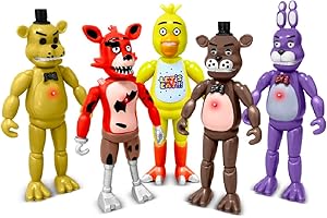 XSCQ Action Figures Set, 5 Pcs Action Figures Toys, 5.5 Inches Movable Joints Collectible Toys Set with Light for Toys Dolls Gifts Cake Toppers