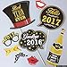 Corbase eonou New Years Eve Party Photo Booth Props NYE 2017 - Real Glitter - Best Photobooth Decorations by Ash & Parker