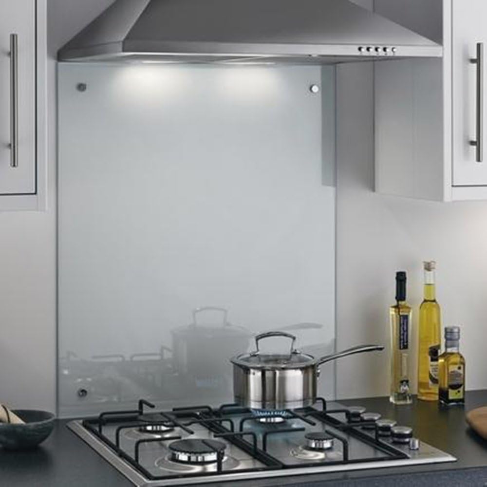 Clear Glass Splashback 100cm x 75cm (includes fittings)