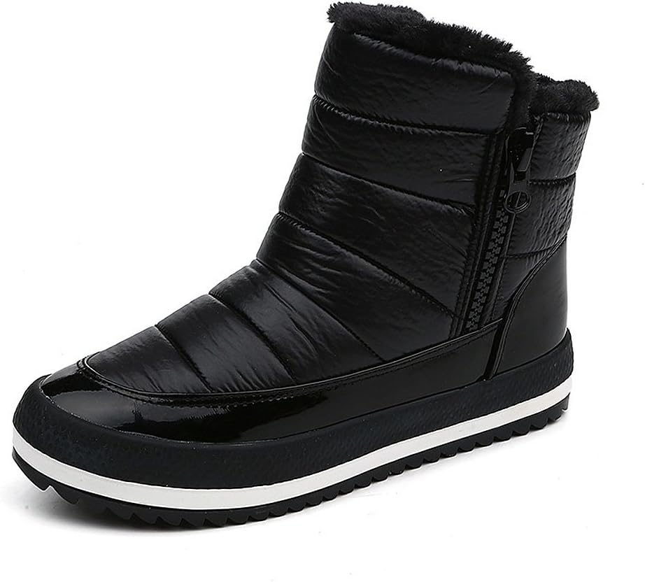 CCZZ Womens Girls Waterproof Snow Boots Winter Warm Outdoor Boots Sneakers Fur Lined Ankle Short Boots