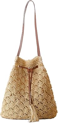 woven straw bucket bag
