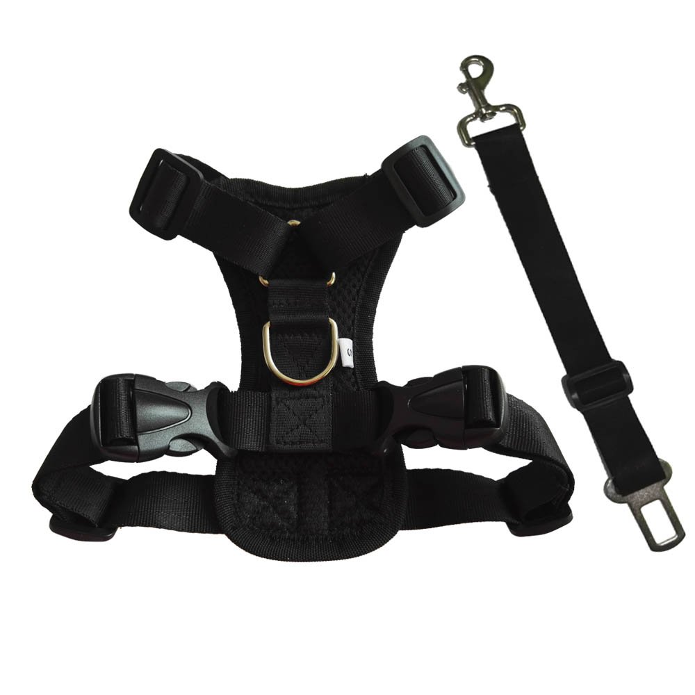 HANCIN Dog Seat Belt Harness for cars, Medium Dog Harness Vest with Dog Seat Belt for Car