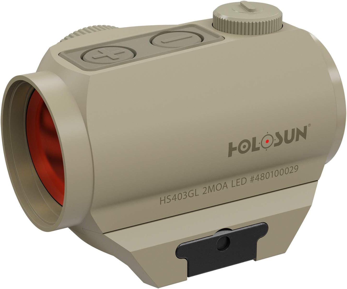 Holosun HS403GL-FDE Microdot red dot sight with 2MOA dot reticle, FDE, Picatinny/Weaver rail, for hunting, sport shooting and airsoft, tactical micro red dot sight - 70135121