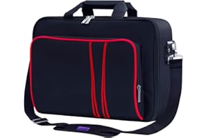 omarando Gaming Console Carrying Case,Compatible with PS5, PS5 Slim,PS4 or Xbox One,Xbox One S,Xbox One X.Travel Carrying Bag for Game Controller and Gaming Accessories (Red-black)