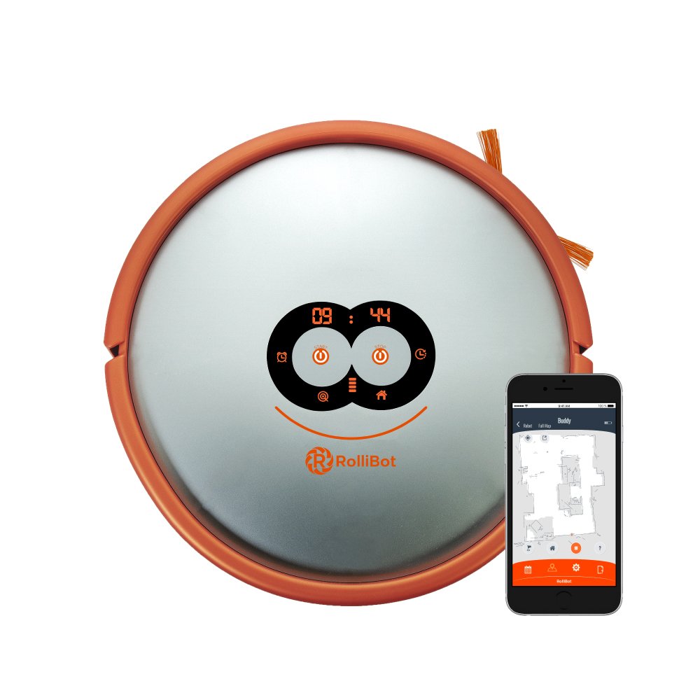 Top Ranked 3D Laser Mapping ROLLIBOT LASEREYE Robot Vacuum: 100% Clean Floors, Cliff & Object Detect