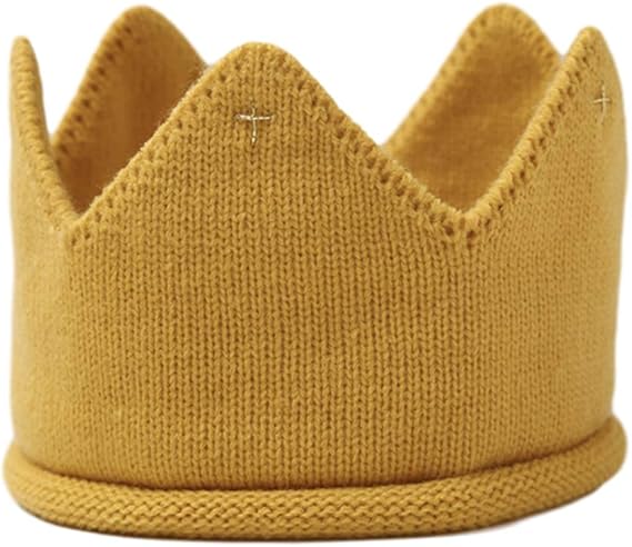 Amazon Co Jp A Craft ベビー ニット クラウン 王冠 記念 撮影 誕生日 バースデー セレモニー 結婚式 お宮参り 退院 結婚式 赤ちゃん イエロー 服 ファッション小物