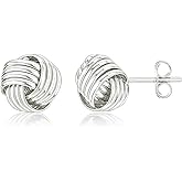 LeCalla 925 Sterling Silver Stud Earrings | Flower Love-Knot Earrings Lightweight Italian Design Stud Earring for Women