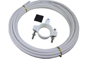 LIIMEVVON Drain Saddle Valve with 1/4 inch Quick Connect for Under-sink Reverse Osmosis (RO) Systems, 6 feets 1/4 inch Tubing Hose Pipe for RO Water Filter System (white pipe)