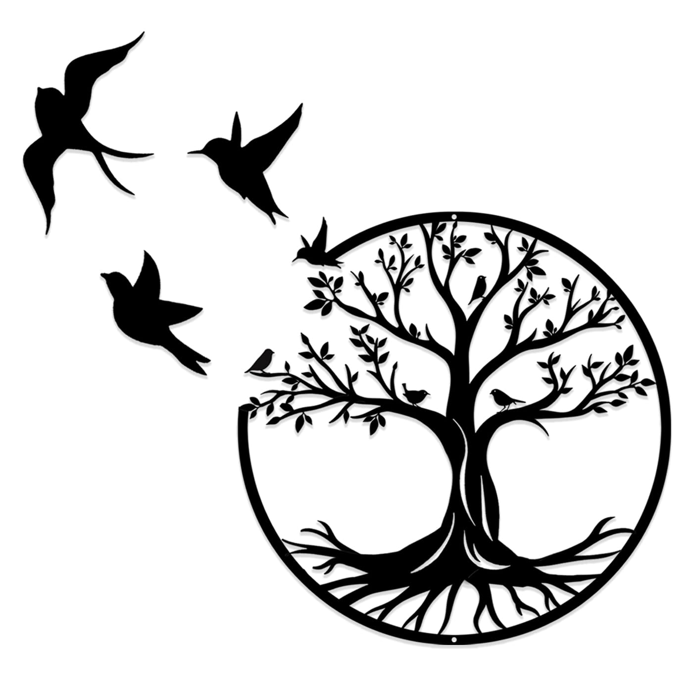 Luccyle Tree Life Metal Wall Art, Large Metal Tree of Life Metal Wall Art Decoration, Suitable Home Office Living Room Garden Bedroom, Decor Sculpture (50x50cm) (50cm)