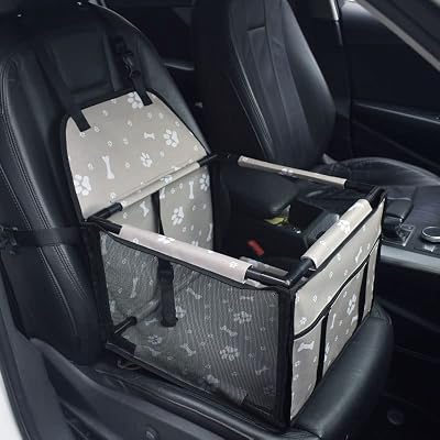 GoBuyer Waterproof Pet Car Seat Booster Carrier Grey Bone Medium 50x40cm