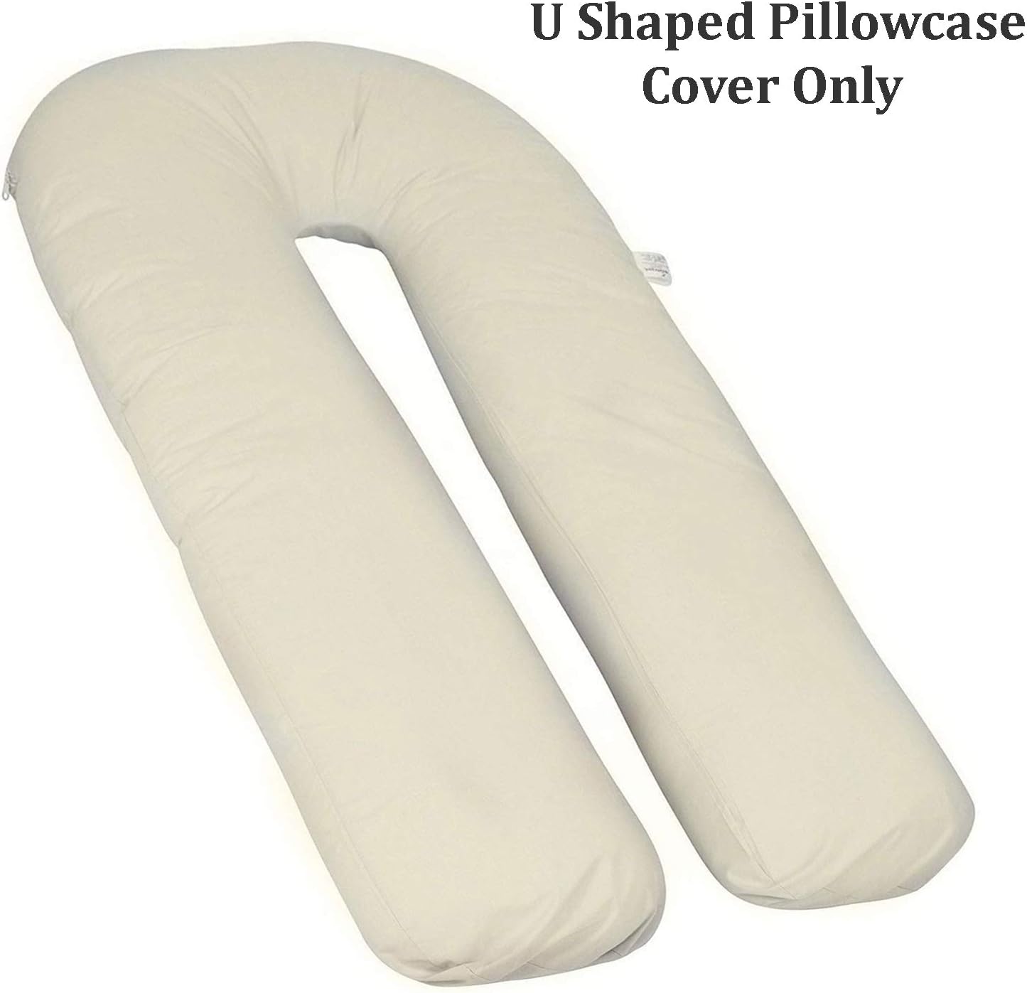 PORTER AND LAMBERT U Shaped Pillowcase - Full Body Pregnancy Orthopedic Pillow Cover for Side Sleeping | Maternity and Nursing Back Support | Cuddle Muscle Relieve (Cream, 12 Feet)