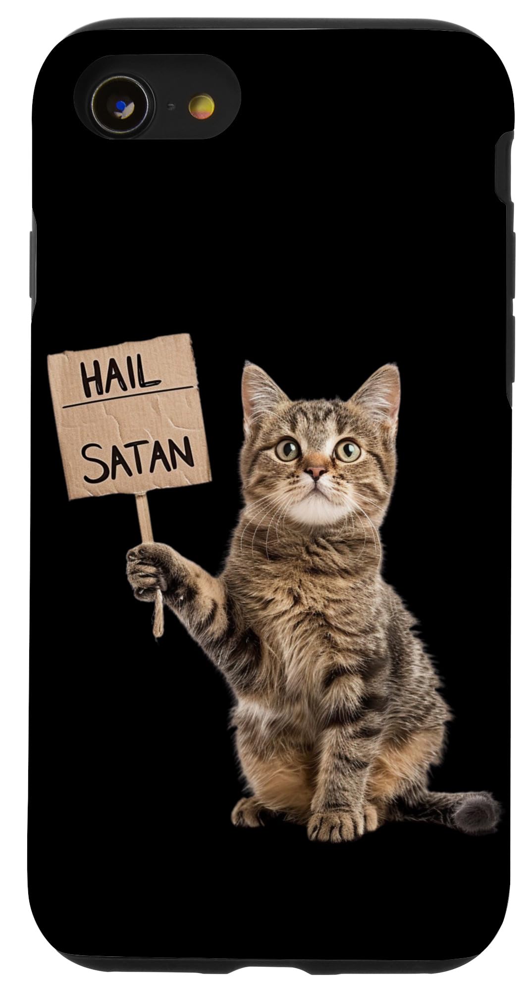 iPhone SE (2020) / 7 / 8 Unhinged Hail Satan Cat Funny Inappropriate Embarrassing Case