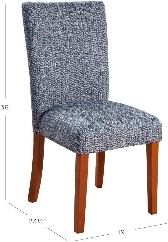 HomePop Parsons Classic Upholstered Accent Dining Chair, Set of 2, Navy: Furniture & Decor